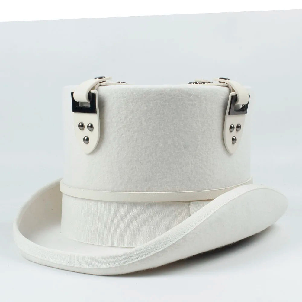 Steampunk Top Hat 13.5CM White for Women Men W – Steampunk 