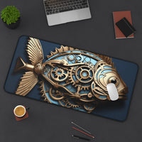 Steampunk Fish Desk Mat mouse pad