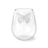 Steampunk Stemless Wine Glass Steampunk Butterfly Print on