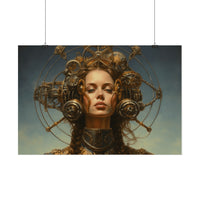 Steampunk women Steampunk fantasy Textured Watercolor Matte Posters