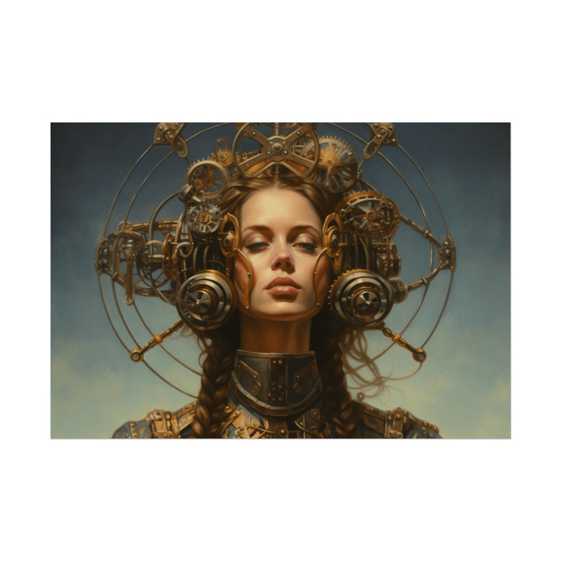 Steampunk women Steampunk fantasy Textured Watercolor Matte Posters