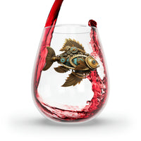 Steampunk Stemless Wine Glass Steampunk Fish