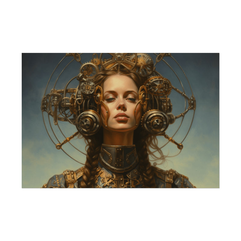 Steampunk women Steampunk fantasy Textured Watercolor Matte Posters