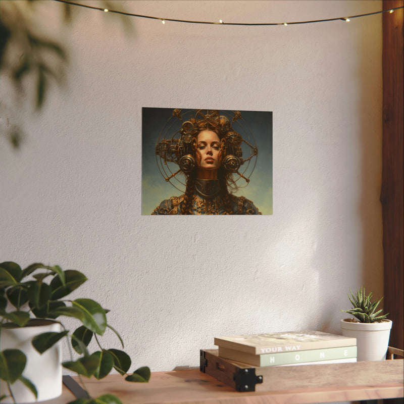 Steampunk women Steampunk fantasy Textured Watercolor Matte Posters