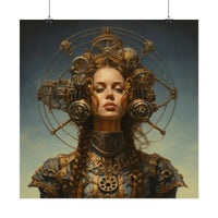 Steampunk women Steampunk fantasy Textured Watercolor Matte Posters