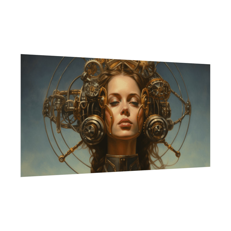 Steampunk women Steampunk fantasy Textured Watercolor Matte Posters