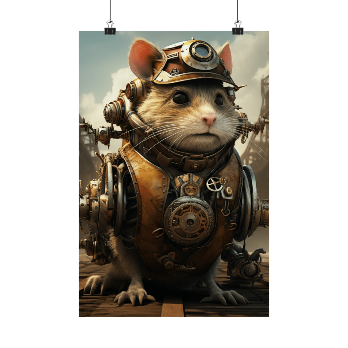 Steampunk Art printer steampunk Mouse Mech Poster