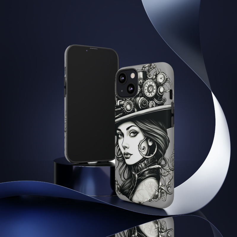 Steampunk Women Cellphone mobile case for iPhone and Samsung