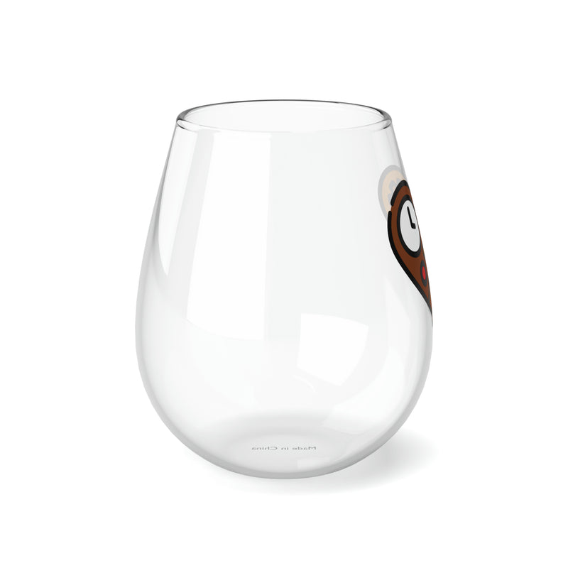 Stemless Wine Glass, 11.75oz with we love Steampunk print