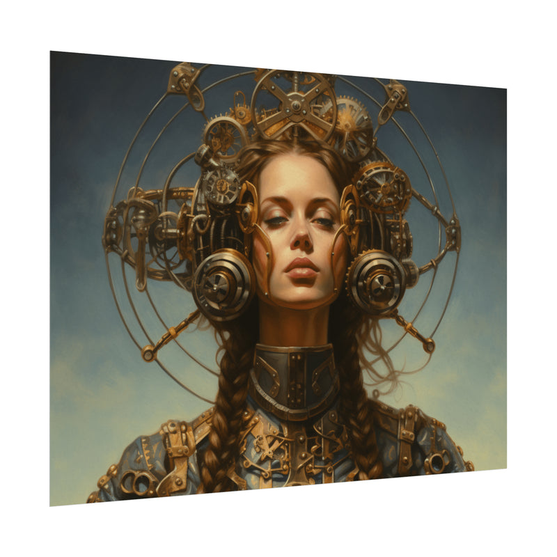 Steampunk women Steampunk fantasy Textured Watercolor Matte Posters