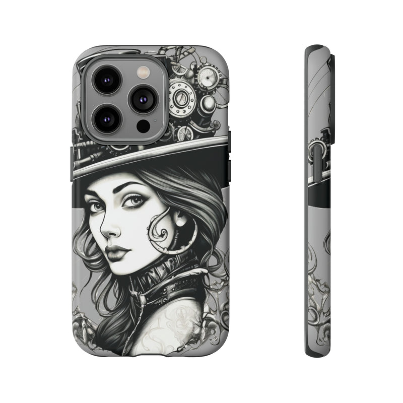 Steampunk Women Cellphone mobile case for iPhone and Samsung