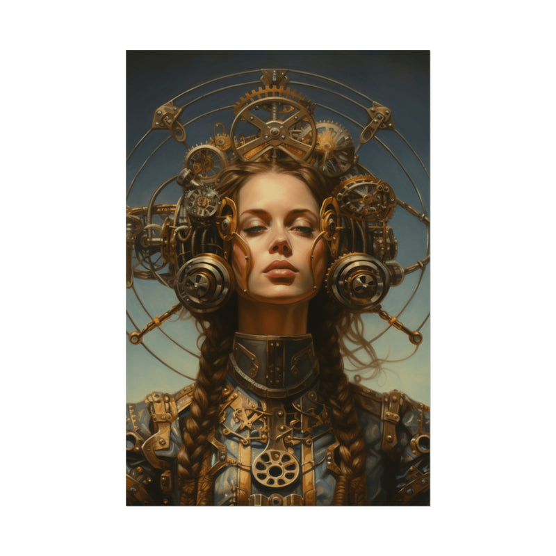 Steampunk women Steampunk fantasy Textured Watercolor Matte Posters