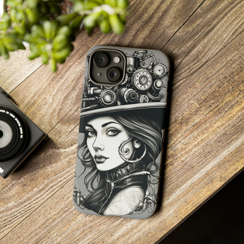 Steampunk Women Cellphone mobile case for iPhone and Samsung