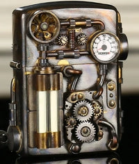 LWSG Luminous Handmade Welded Gear Steampunk Blackened Brass Kerosene Lighter