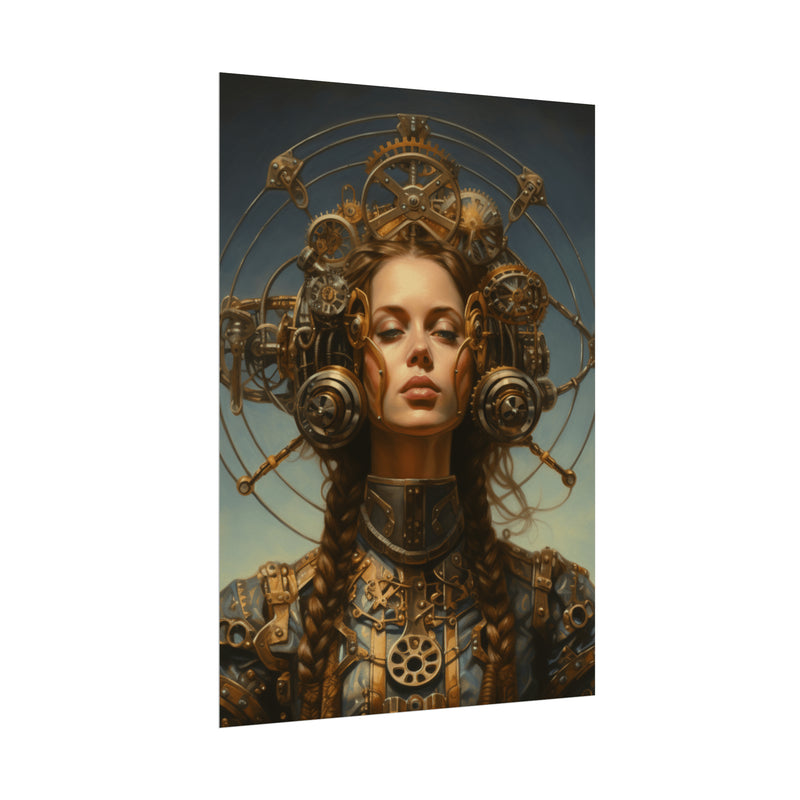 Steampunk women Steampunk fantasy Textured Watercolor Matte Posters