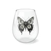 Steampunk Stemless Wine Glass Steampunk Butterfly Print on