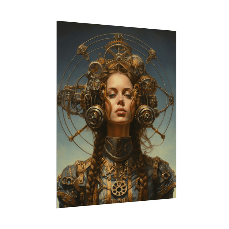 Steampunk women Steampunk fantasy Textured Watercolor Matte Posters