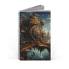 Steampunk Fantasy world time traveler Spiral Journal notebook.