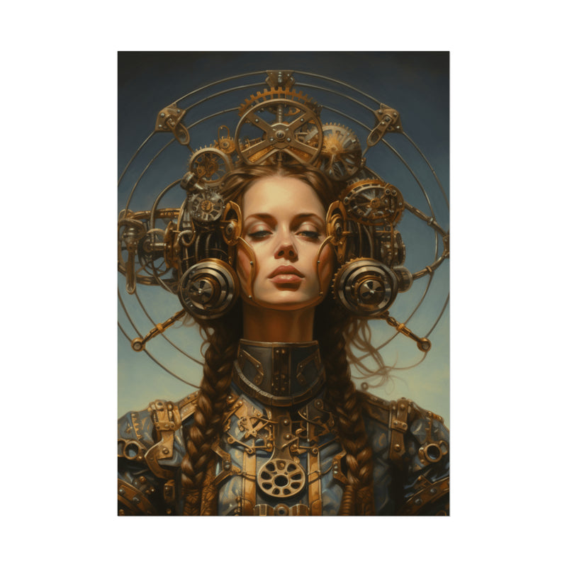 Steampunk women Steampunk fantasy Textured Watercolor Matte Posters