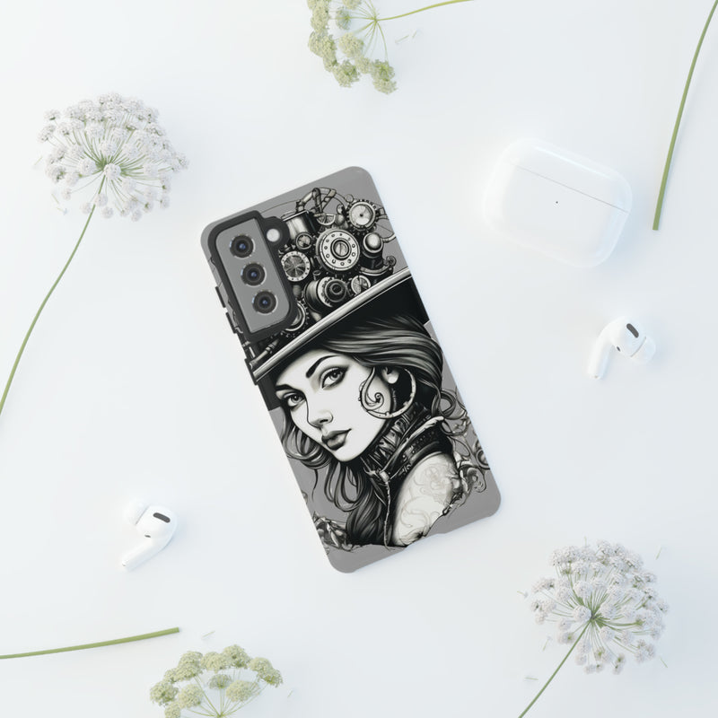 Steampunk Women Cellphone mobile case for iPhone and Samsung