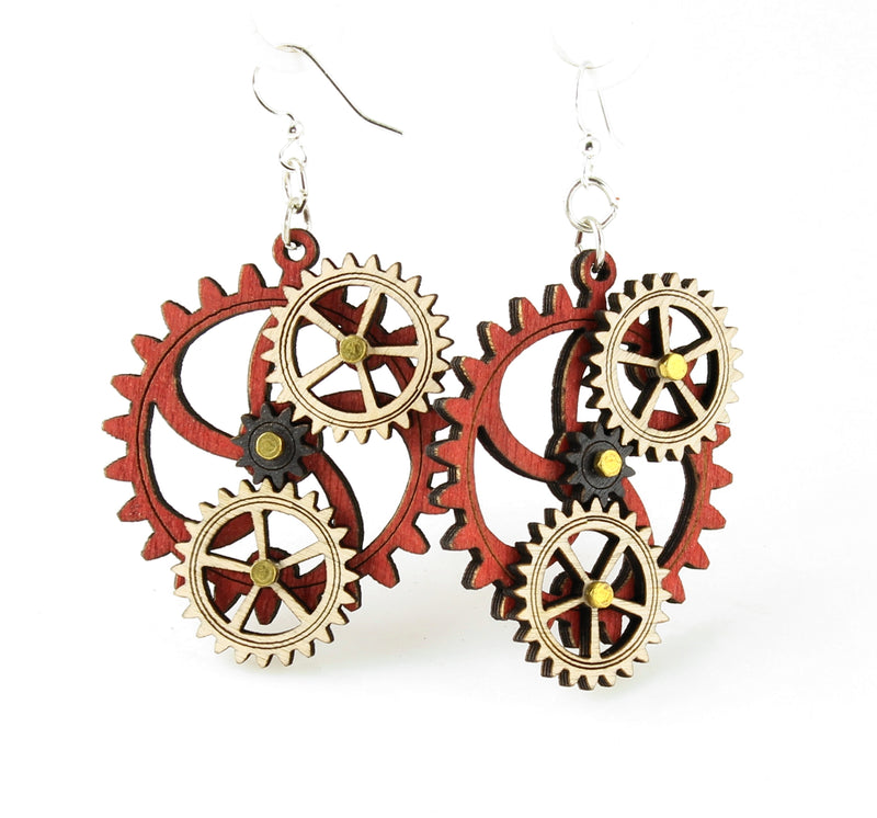 Steampunk Earings Kinetic Gear - It Moves to your touch