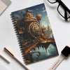 Steampunk Fantasy world time traveler Spiral Journal notebook.
