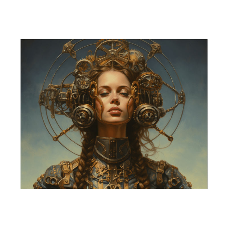 Steampunk women Steampunk fantasy Textured Watercolor Matte Posters