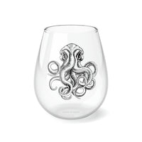 Steampunk Stemless Wine Glass Steampunk octopus Print on