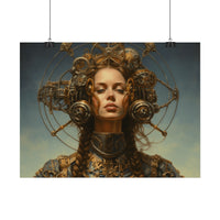 Steampunk women Steampunk fantasy Textured Watercolor Matte Posters