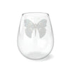 Steampunk Stemless Wine Glass Steampunk Butterfly Print on