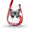 Steampunk Stemless Wine Glass Steampunk Butterfly Print on