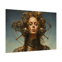 Steampunk women Steampunk fantasy Textured Watercolor Matte Posters