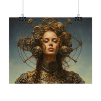 Steampunk women Steampunk fantasy Textured Watercolor Matte Posters