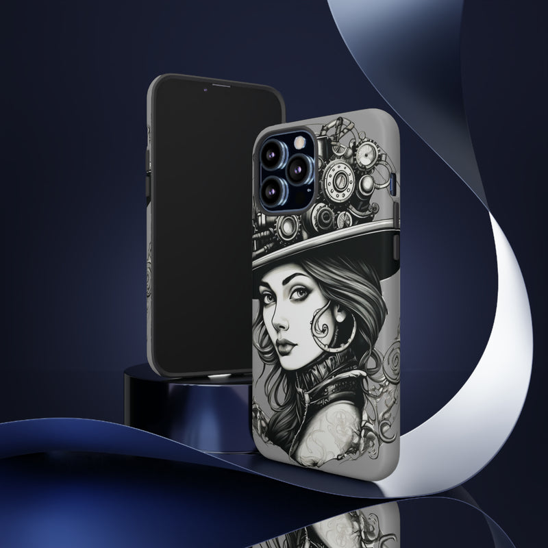 Steampunk Women Cellphone mobile case for iPhone and Samsung