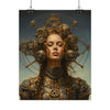 Steampunk women Steampunk fantasy Textured Watercolor Matte Posters