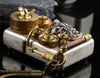 Limited Edition Steampunk Lighter | s925 Silver & Brass, Six-Gear Kerosene Lighter