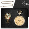 Steampunk pocket watch full set box  gold