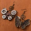 Steampunk Earrings Gear Goth Butterfly/Wings Style