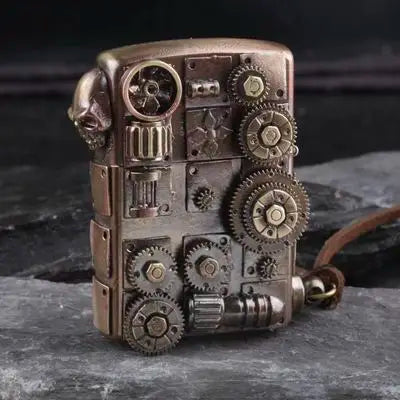 Hand-Welded Brass Skull Steampunk Lighter | Beautiful Art Collection Piece