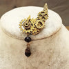 Steampunk Men Women Hair Clip  Gears Wing Brooch