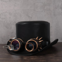 Steampunk top Leather Hat Glasses Fedoras - Burning man Festival outfit
