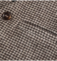 Steampunk Men's Suit Vest tweed Brown Waistcoat Casual Slim Fit Black Satin Back Formal