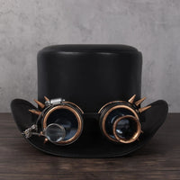 Steampunk top Leather Hat Glasses Fedoras - Burning man Festival outfit
