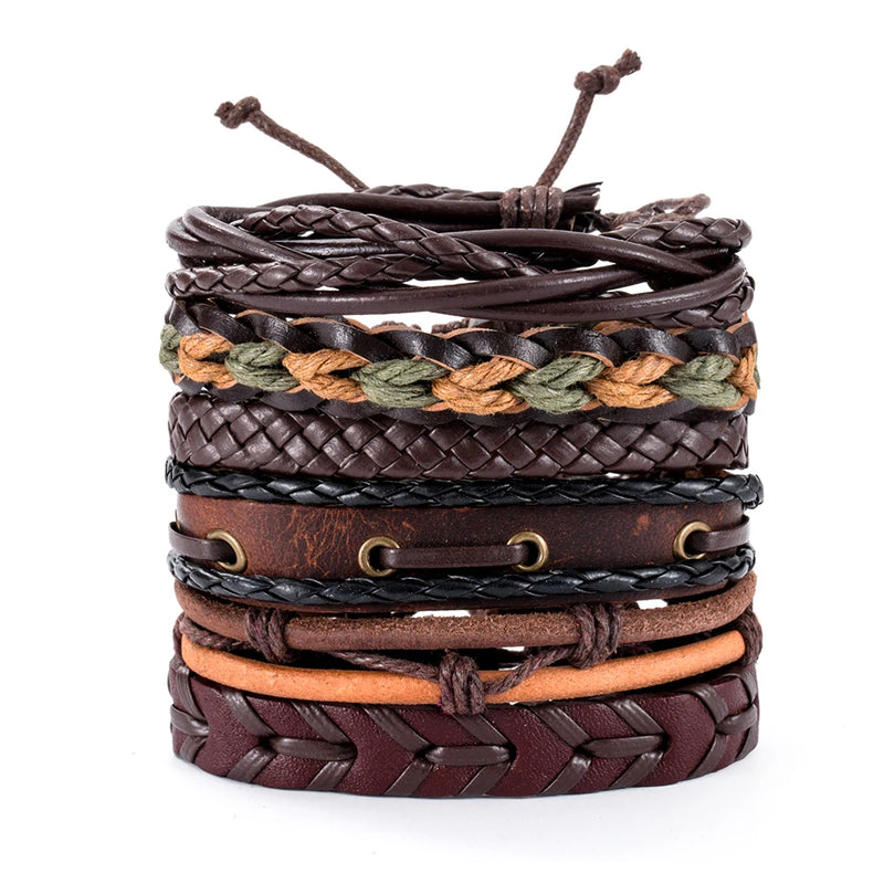 Steampunk Bracelet Multilayer Leather