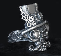 Men Antique Silver Colour Ring Stainless Steel Ring Steampunk Ring Skull Ring Hip Hop Motorcycle Party Ring Jewelry Gifts