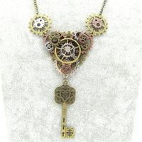 Steampunk Key Pendant Necklace background 