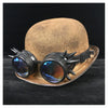 Handmade Women Men Steampunk Bowler Hat  wooden color