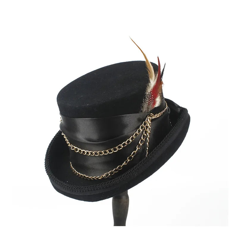 SteamPunk Top Hat Wool Handmade hang