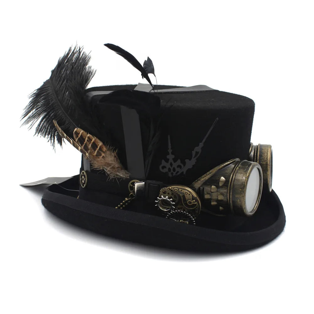 Steampunk top hat black