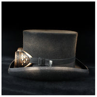 Steampunk Top hat 100% Handmade Wool  side   profile 